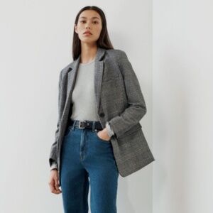 Evan Picone Womens Size 10 Wool Blend Gray Lined Blazer Jacket